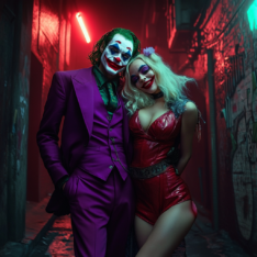 Harley i Joker – Naklejki na słupek samochodu